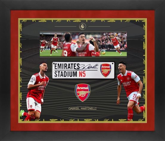 Gabriel Martinelli Signed Mini Roadsign Framed Display - Memorabilia Framers Shop